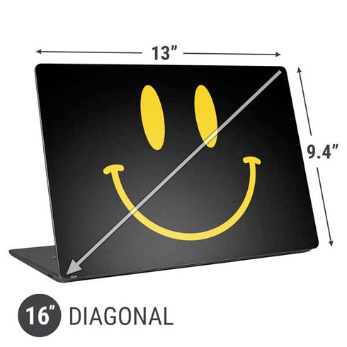 Black Happy Face Universal Laptop 16in (13 x 9.4in) Skin